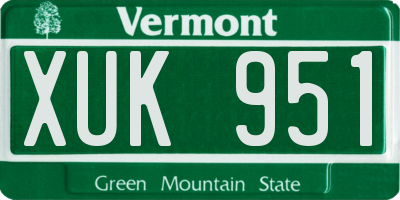 VT license plate XUK951