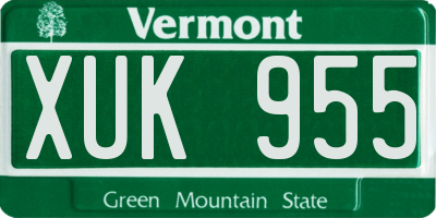 VT license plate XUK955