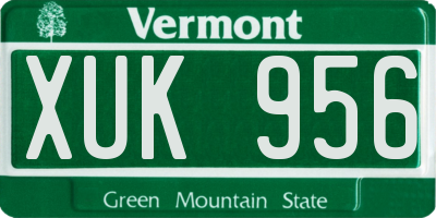 VT license plate XUK956