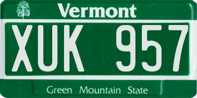 VT license plate XUK957