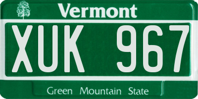 VT license plate XUK967