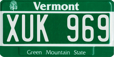 VT license plate XUK969