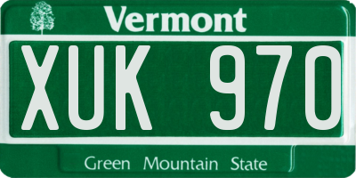VT license plate XUK970