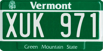 VT license plate XUK971