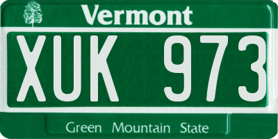 VT license plate XUK973