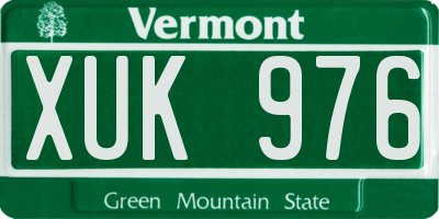 VT license plate XUK976