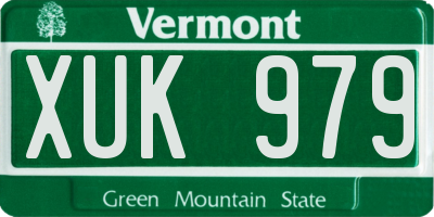 VT license plate XUK979