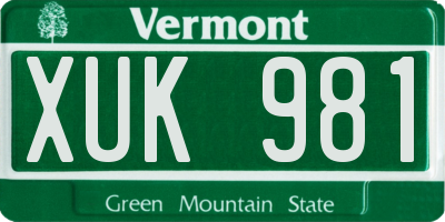VT license plate XUK981