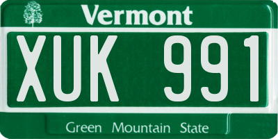 VT license plate XUK991