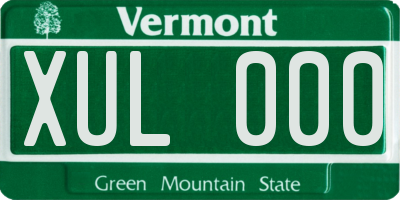 VT license plate XUL000