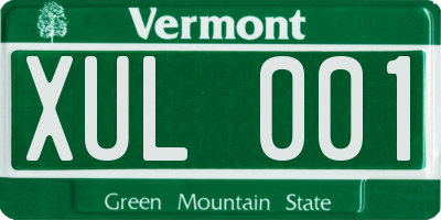 VT license plate XUL001
