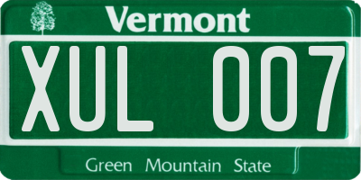 VT license plate XUL007