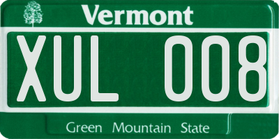 VT license plate XUL008