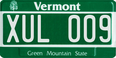 VT license plate XUL009