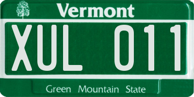 VT license plate XUL011