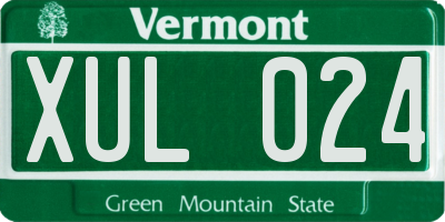 VT license plate XUL024