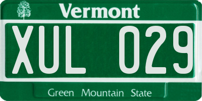 VT license plate XUL029