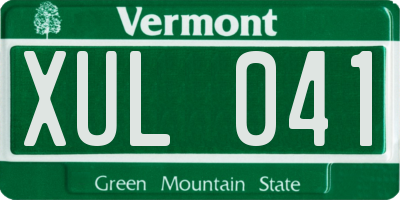 VT license plate XUL041