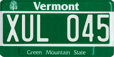 VT license plate XUL045