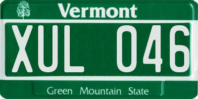 VT license plate XUL046