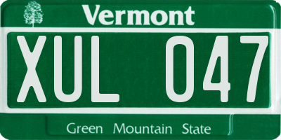 VT license plate XUL047