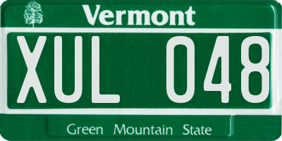 VT license plate XUL048
