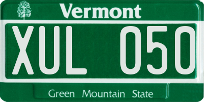 VT license plate XUL050