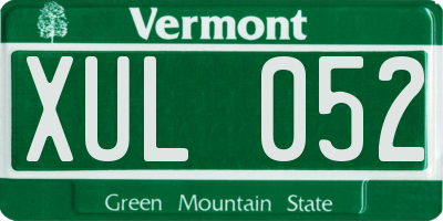 VT license plate XUL052
