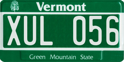 VT license plate XUL056
