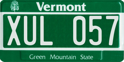 VT license plate XUL057