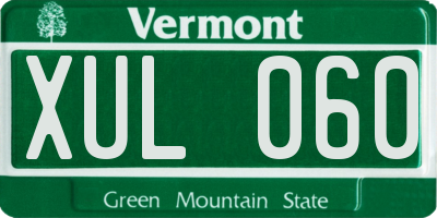 VT license plate XUL060