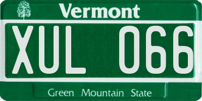 VT license plate XUL066
