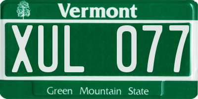 VT license plate XUL077