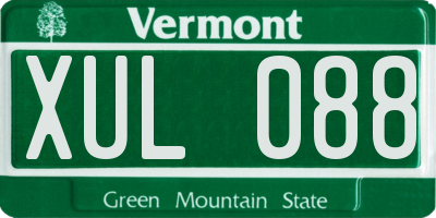 VT license plate XUL088