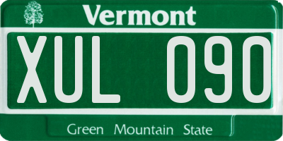 VT license plate XUL090
