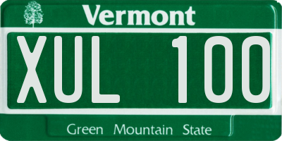 VT license plate XUL100
