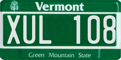 VT license plate XUL108