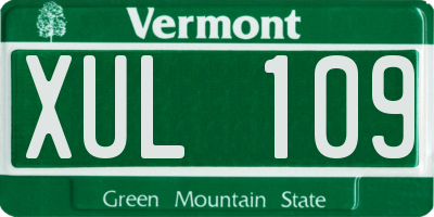 VT license plate XUL109