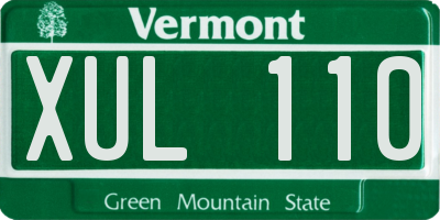VT license plate XUL110