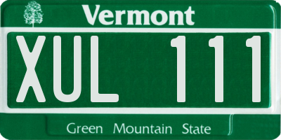VT license plate XUL111