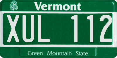 VT license plate XUL112