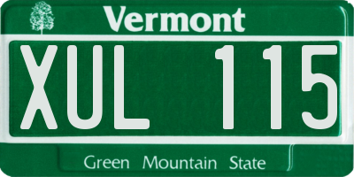 VT license plate XUL115