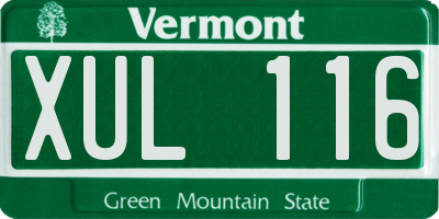 VT license plate XUL116