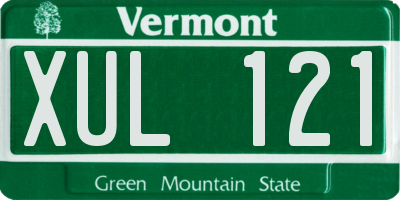 VT license plate XUL121
