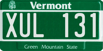 VT license plate XUL131