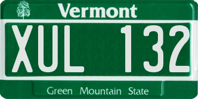 VT license plate XUL132