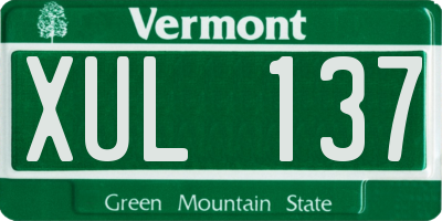 VT license plate XUL137