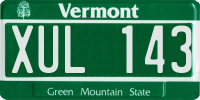 VT license plate XUL143