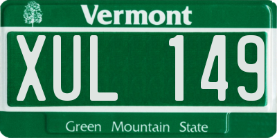 VT license plate XUL149