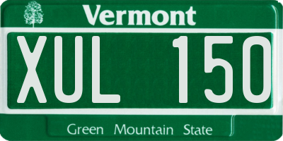 VT license plate XUL150